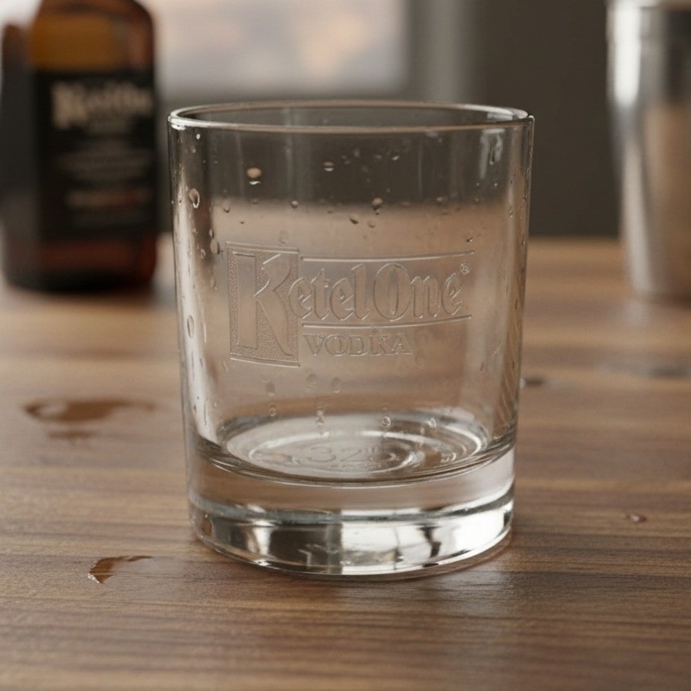 Ketel One Vodka Rocks Glass, Vtg Embossed Celebrating‎ 325 Years Lowball Tumbler